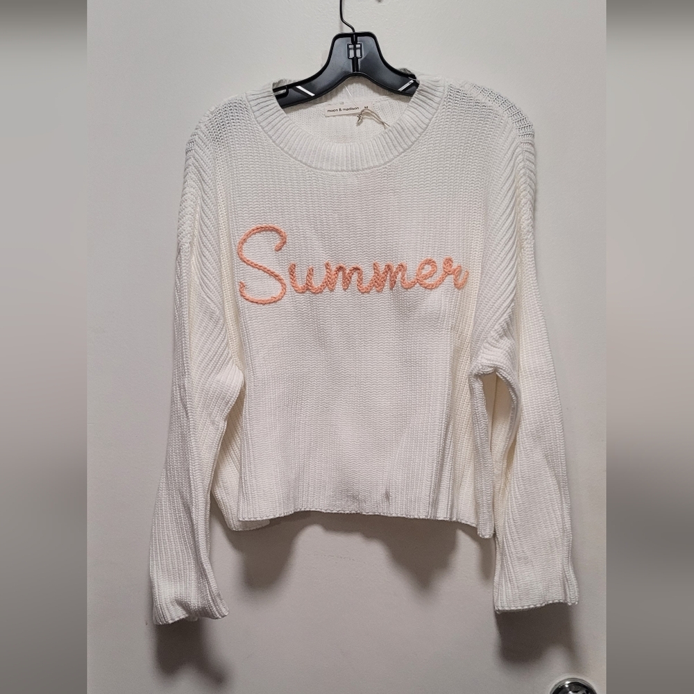 Sweater New! Moon & Madison "Summer" Cropped Sweater